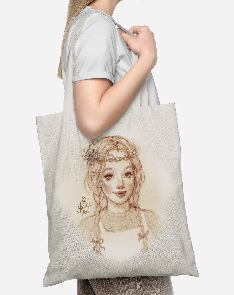 Tote Bag Anne with an E (sepia) Color Natural